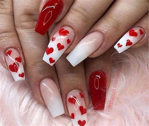 black and red valentines nails|french manicure valentine ideas.